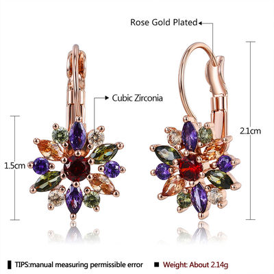21mm Kristal 2.14g Özel Halka Küpe OEM Dangle Bırak Çember Küpe Takı
